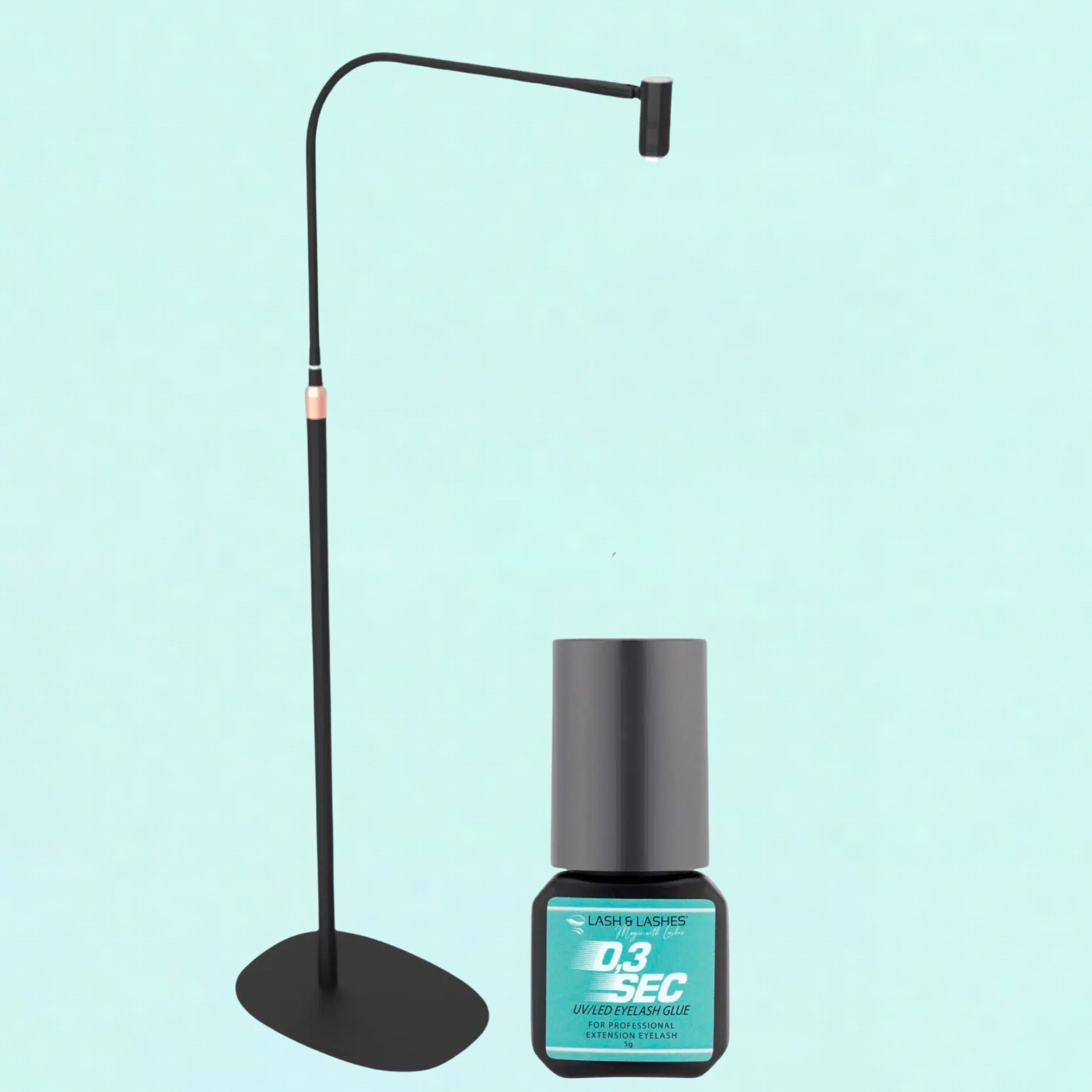 Forgatható Fejű UV / LED Lámpa Állítható Fényerővel és Fókusszal + 03 Sec UV/LED Szempillaragasztó 3g.